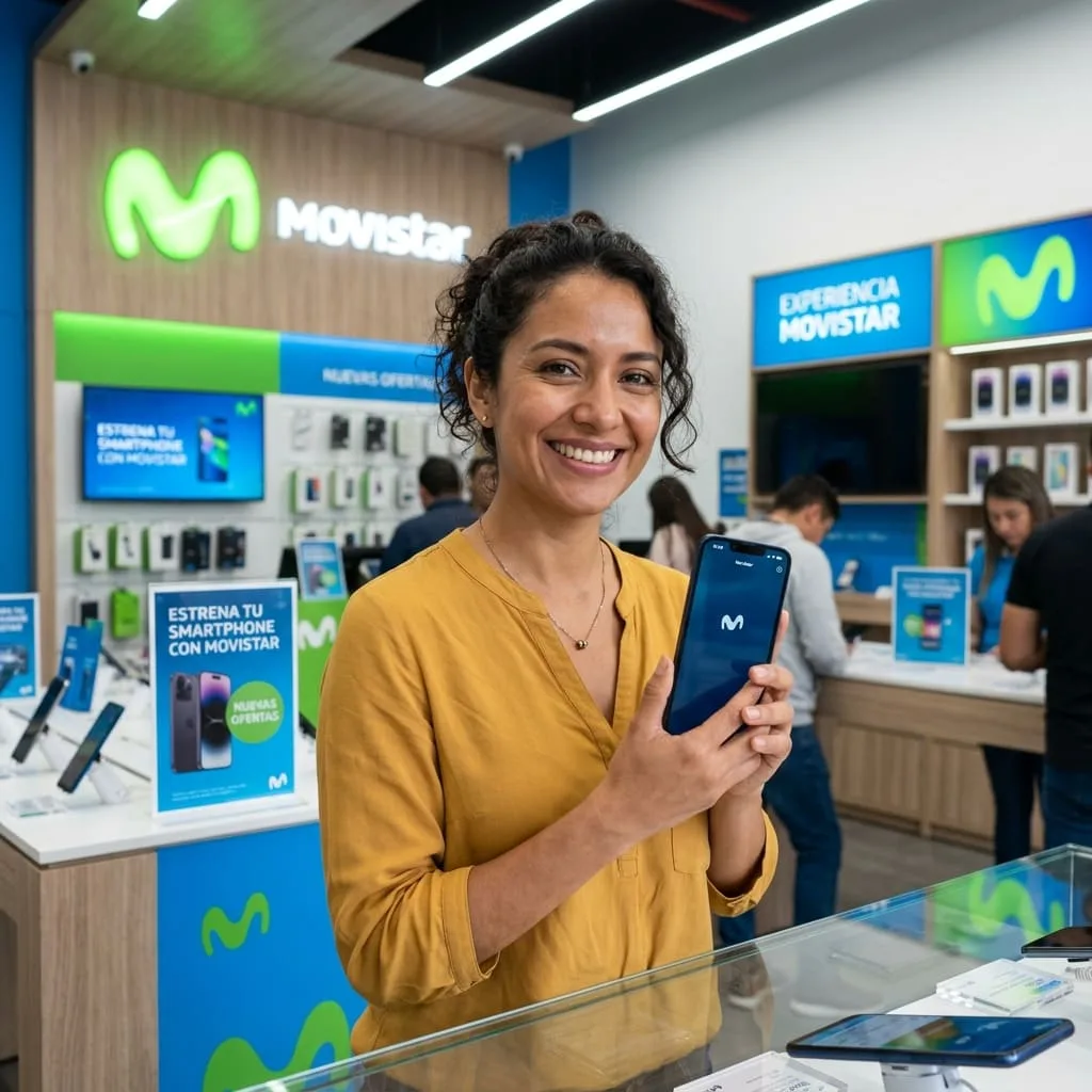 Persona en Colombia feliz comprando su celular a crédito en Celuvendo