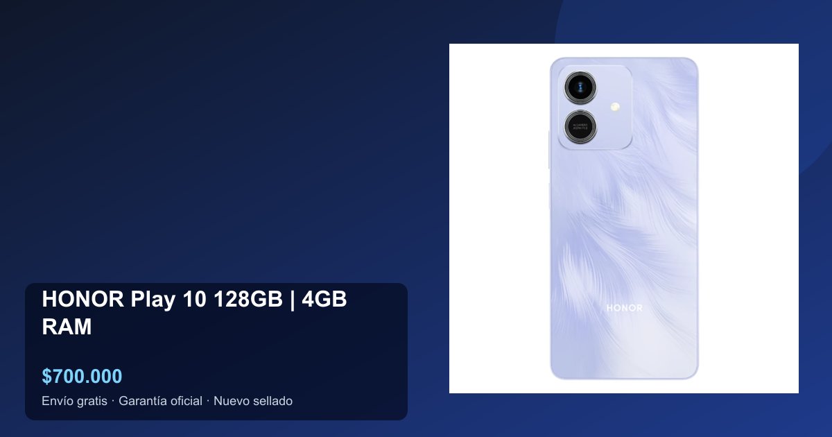HONOR Play 10 morado estelar, celular de $700.000 con radio FM y cargador incluido.