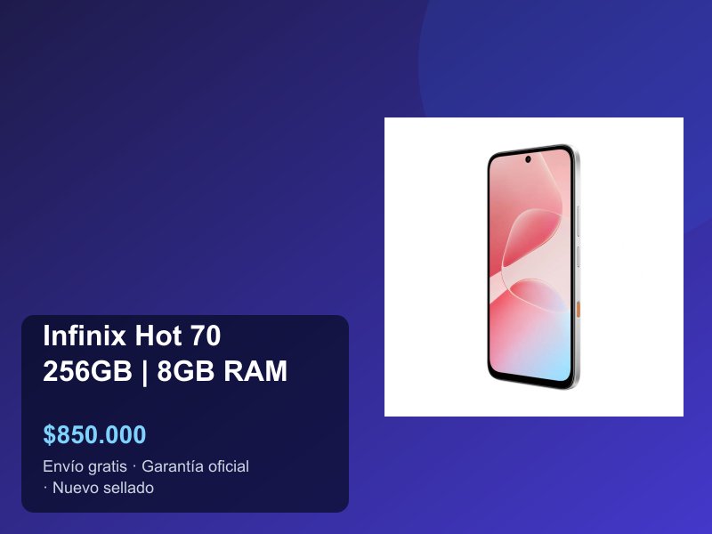 Infinix Hot 70 uso cotidiano Colombia