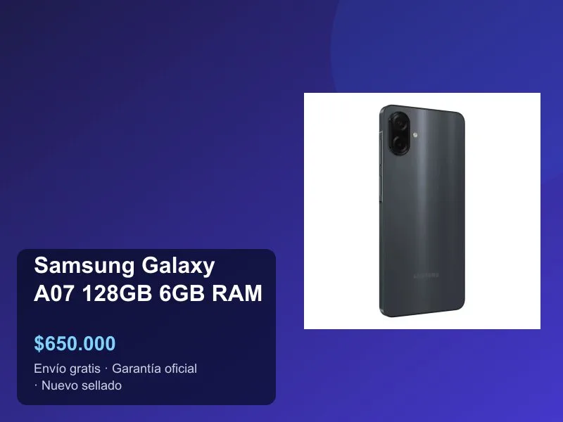 Samsung Galaxy A07 Precio Colombia 2026: El Samsung Más Accesible con 6 Años de Actualizaciones a $700.000