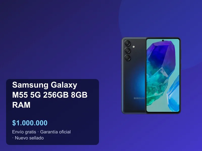 Samsung Galaxy M55 5G Precio Colombia 2026: Pantalla Super AMOLED 120Hz y Carga 45W al Millón